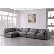 Meridian Furniture Serene Grey Linen Fabric Deluxe Modular Sectional