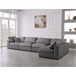 Meridian Furniture Serene Grey Linen Fabric Deluxe Modular Sectional