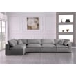 Meridian Furniture Serene Grey Linen Fabric Deluxe Modular Sectional