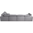 Meridian Furniture Serene Grey Linen Fabric Deluxe Modular Sectional