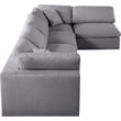 Meridian Furniture Serene Grey Linen Fabric Deluxe Modular Sectional