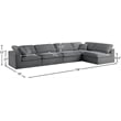 Meridian Furniture Serene Grey Linen Fabric Deluxe Modular Sectional