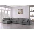 Meridian Furniture Serene Grey Linen Fabric Deluxe Modular Sectional