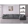 Meridian Furniture Serene Grey Linen Fabric Deluxe Modular Sectional