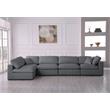 Meridian Furniture Serene Grey Linen Fabric Deluxe Modular Sectional