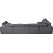 Meridian Furniture Serene Grey Linen Fabric Deluxe Modular Sectional