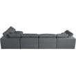 Meridian Furniture Serene Grey Linen Fabric Deluxe Modular Sectional