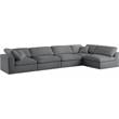 Meridian Furniture Serene Grey Linen Fabric Deluxe Modular Sectional