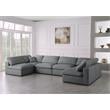 Meridian Furniture Serene Grey Linen Fabric Deluxe Modular Sectional
