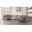 Meridian Furniture Serene Grey Linen Fabric Deluxe Modular Sectional