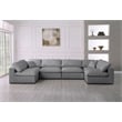 Meridian Furniture Serene Grey Linen Fabric Deluxe Modular Sectional