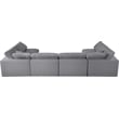 Meridian Furniture Serene Grey Linen Fabric Deluxe Modular Sectional