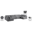 Meridian Furniture Serene Grey Linen Fabric Deluxe Modular Sectional