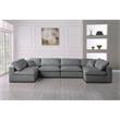 Meridian Furniture Serene Grey Linen Fabric Deluxe Modular Sectional
