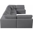 Meridian Furniture Serene Grey Linen Fabric Deluxe Modular Sectional