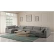 Meridian Furniture Serene Grey Linen Fabric Deluxe Modular Sectional