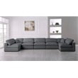 Meridian Furniture Serene Grey Linen Fabric Deluxe Modular Sectional