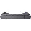 Meridian Furniture Serene Grey Linen Fabric Deluxe Modular Sectional