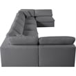 Meridian Furniture Serene Grey Linen Fabric Deluxe Modular Sectional