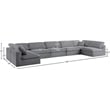 Meridian Furniture Serene Grey Linen Fabric Deluxe Modular Sectional