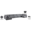 Meridian Furniture Serene Grey Linen Fabric Deluxe Modular Sectional