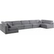 Meridian Furniture Serene Grey Linen Fabric Deluxe Modular Sectional