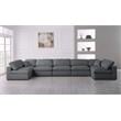 Meridian Furniture Serene Grey Linen Fabric Deluxe Modular Sectional