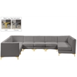 Meridian Furniture Alina Grey Velvet Modular Sectional