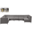 Meridian Furniture Alina Grey Velvet Modular Sectional