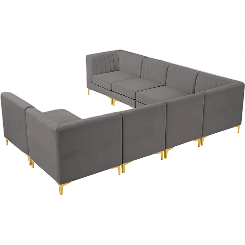 Meridian Furniture Alina Velvet Modular Sectional 6A Meridian Furniture Alina Velvet Modular Sectional 6A