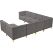Meridian Furniture Alina Grey Velvet Modular Sectional