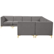 Meridian Furniture Alina Grey Velvet Modular Sectional