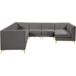 Meridian Furniture Alina Grey Velvet Modular Sectional