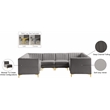 Meridian Furniture Alina Grey Velvet Modular Sectional
