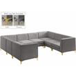 Meridian Furniture Alina Grey Velvet Modular Sectional