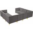 Meridian Furniture Alina Grey Velvet Modular Sectional