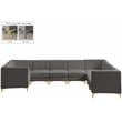Meridian Furniture Alina Grey Velvet Modular Sectional
