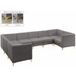 Meridian Furniture Alina Grey Velvet Modular Sectional
