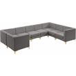 Meridian Furniture Alina Grey Velvet Modular Sectional