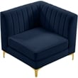 Meridian Furniture Alina Navy Velvet Corner Chair