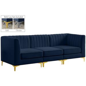 Meridian Furniture Alina Navy Velvet Modular Sofa