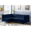 Meridian Furniture Alina Navy Velvet Modular Sectional