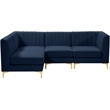 Meridian Furniture Alina Navy Velvet Modular Sectional