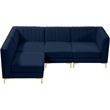 Meridian Furniture Alina Navy Velvet Modular Sectional