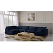 Meridian Furniture Serene Navy Linen Fabric Deluxe Modular Sectional