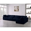 Meridian Furniture Serene Navy Linen Fabric Deluxe Modular Sectional