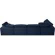 Meridian Furniture Serene Navy Linen Fabric Deluxe Modular Sectional