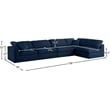 Meridian Furniture Serene Navy Linen Fabric Deluxe Modular Sectional