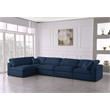 Meridian Furniture Serene Navy Linen Fabric Deluxe Modular Sectional