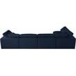 Meridian Furniture Serene Navy Linen Fabric Deluxe Modular Sectional